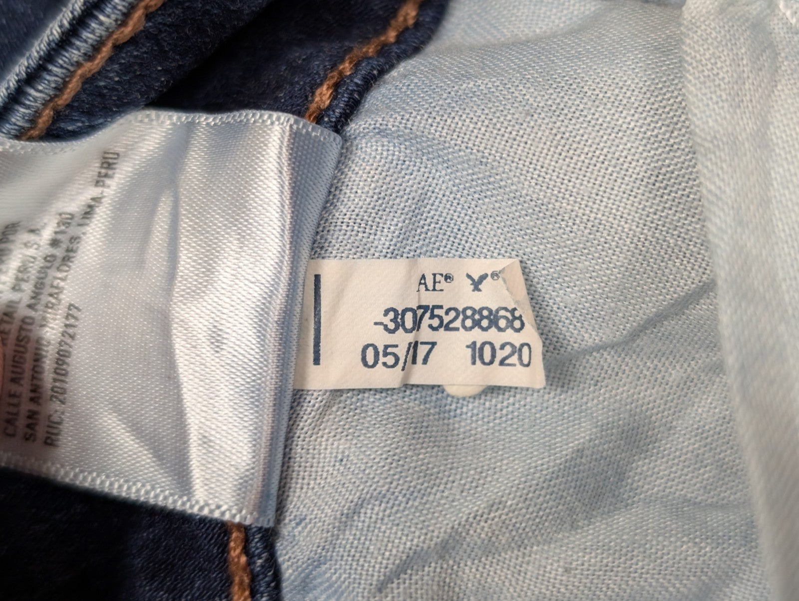 JEAN Fille AMERICAN EAGLE Taille S (6 US) Slim Fit Troué Vintage Super Stretch