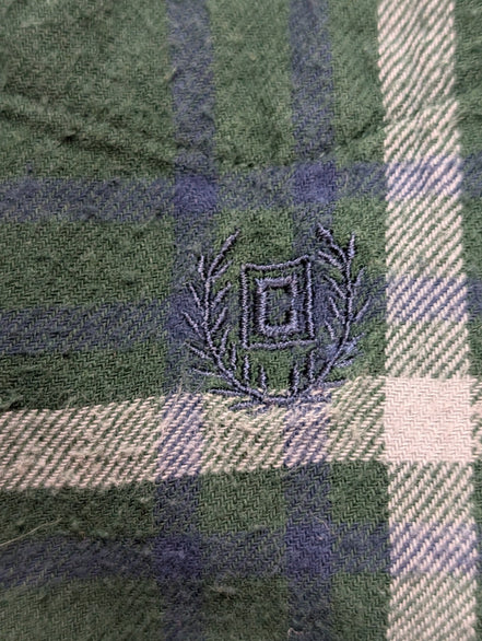 CHAPS Flanelle Vert Bleu Blanc L Logo Brodé EE VINTAGE 100% Coton | 312S