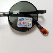 Lunettes de soleil Y2K  JD Optical Hippie Rondes Monture Métal Branche Fine