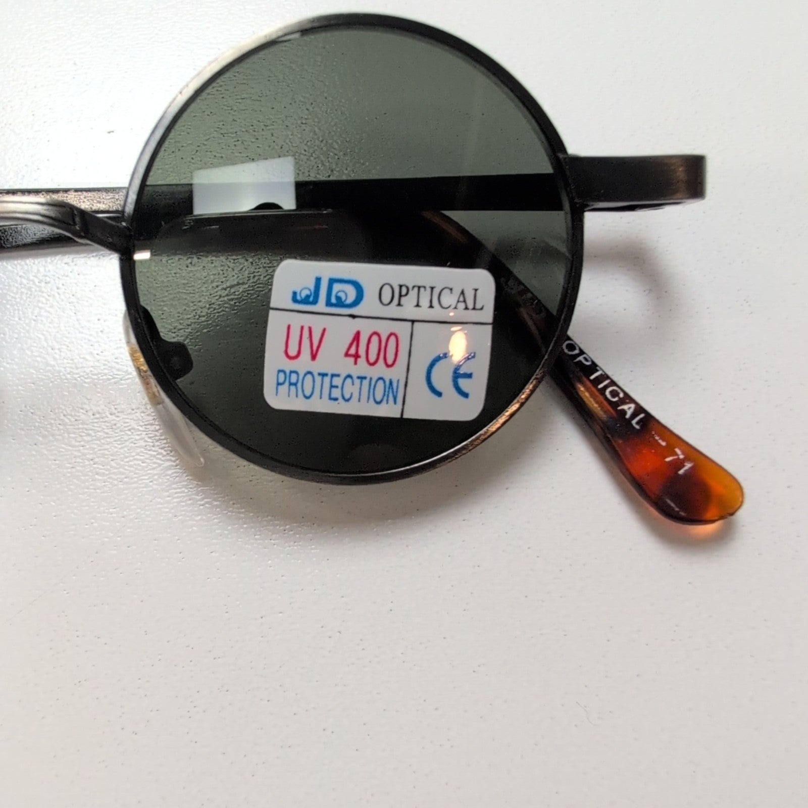 Lunettes de soleil Y2K  JD Optical Hippie Rondes Monture Métal Branche Fine