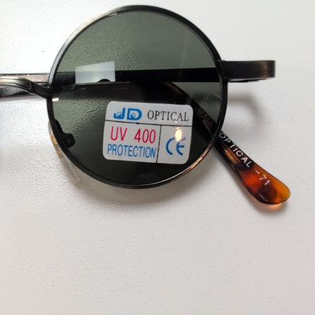 Lunettes de soleil Y2K  JD Optical Hippie Rondes Monture Métal Branche Fine