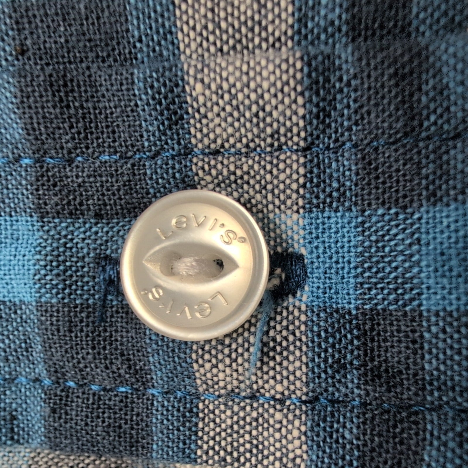 Chemise LEVI'S Homme XL Bleue et Blanche à Carreaux manches courtes