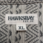 Chemise Hawaïenne Hawksbay XL Blanc Gris Rayures Manches Courtes Coton