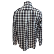 Chemise Nautica M Noir Blanc Carreaux Coton Logo Brodé Poche manches longues