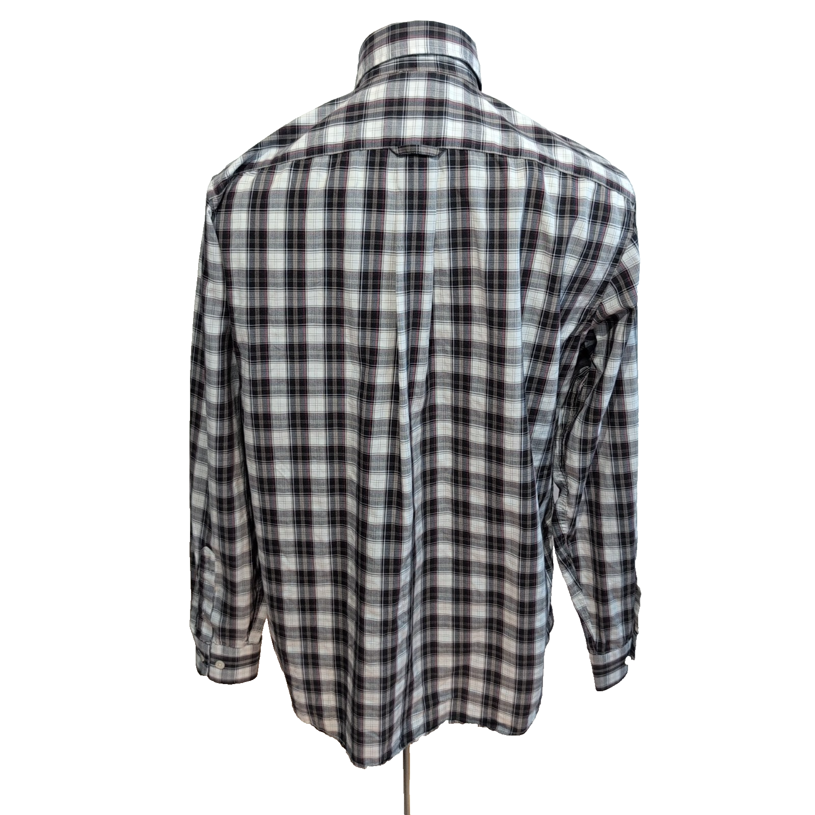 Chemise Nautica M Noir Blanc Carreaux Coton Logo Brodé Poche manches longues
