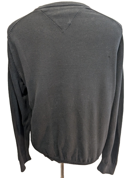 Pull Tommy Hilfiger Homme Col V Noir Profond - Taille L