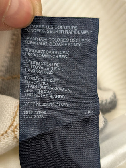 Pull Tommy Hilfiger Homme Col V Losanges Arlequin Gris & Marron - Taille M