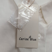 Chemise Cerise Blue femme S/M blanche 100% coton poche strass dorés neuve