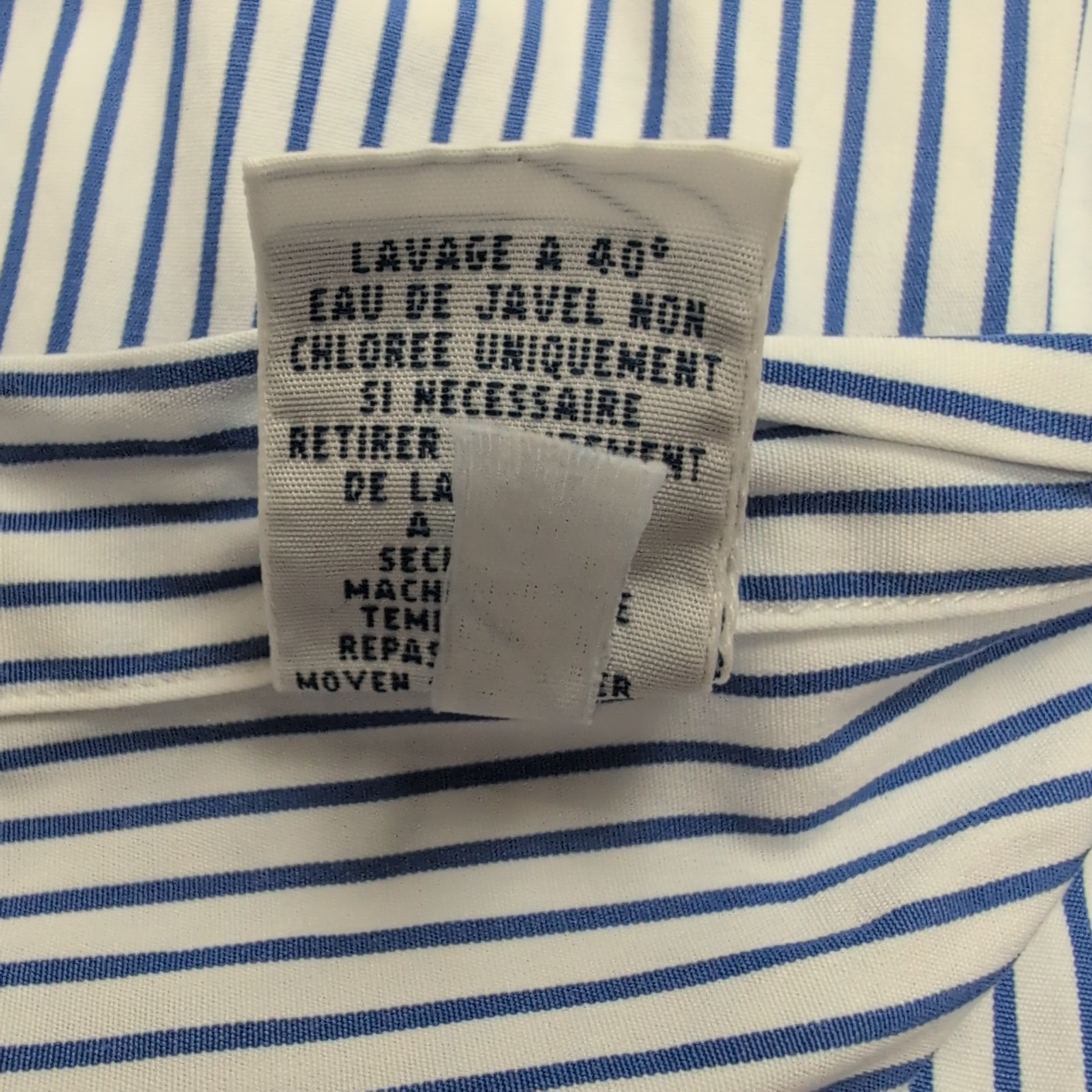 Chemise Polo Ralph Lauren M Bleue Rayures Classic Fit Col Classique Coton Shirt