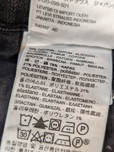 Jean Levi's 505 Femme Noir Straight Ultra Stretch W32 L34 T42 Vintage 🌟👖
