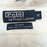 Chemise Polo Ralph Lauren Blake M blanc uni logo bleu marine coton