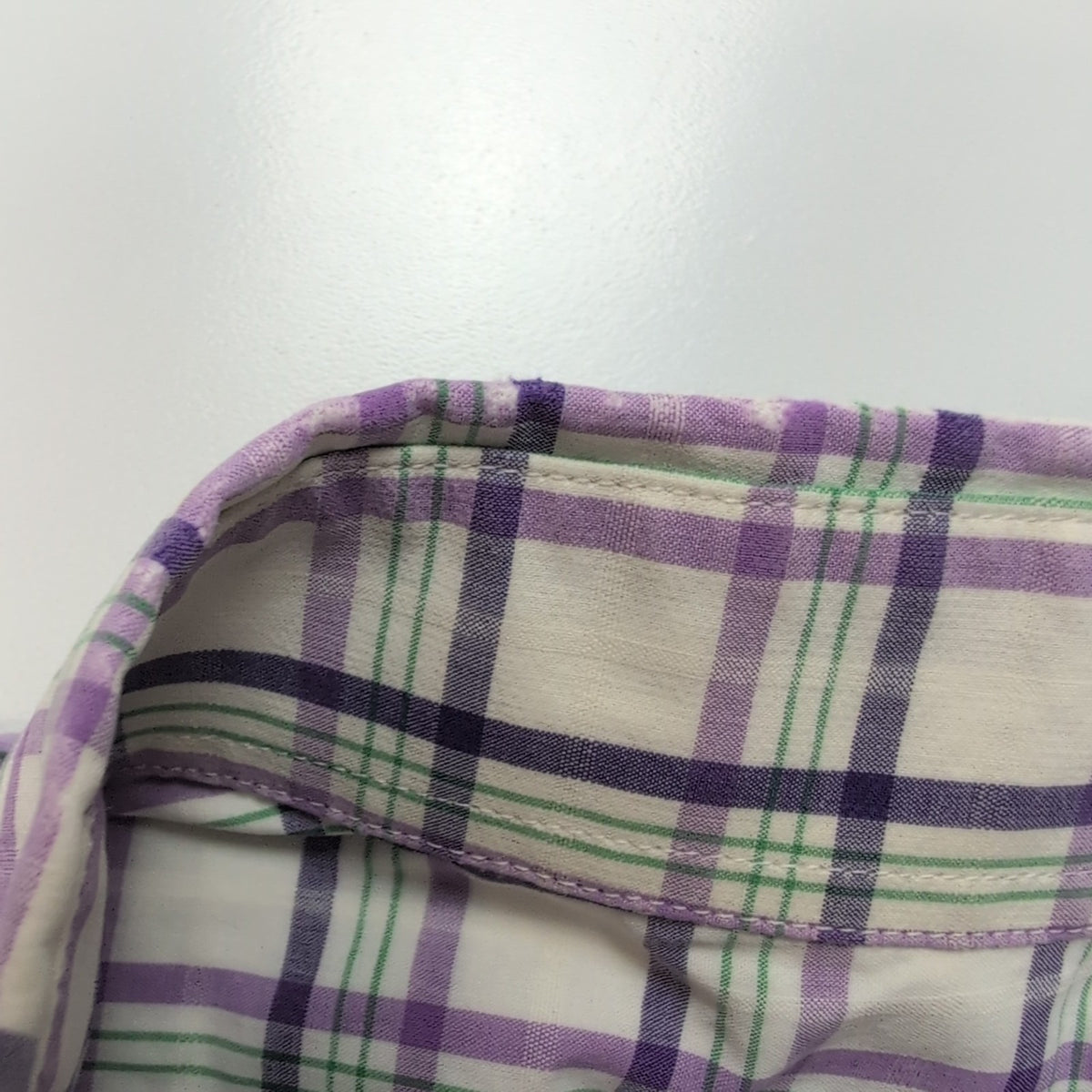 Chemise BURBERRY Violet Carreaux Taille L 100% Coton Logo Brodé manches courtes