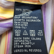 Chemise Tommy Hilfiger Homme Taille M 80s Two Ply Rayée Violet Jaune Coton