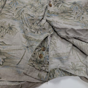 Chemise hawaïenne lin et coton Van Heusen palmiers manches courtes XL #716h