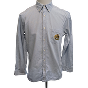 Chemise BURBERRY vintage L bleu Oxford logo écusson brodé coton