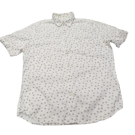 Chemise Old Navy blanche motifs marguerites manches courtes taille M homme