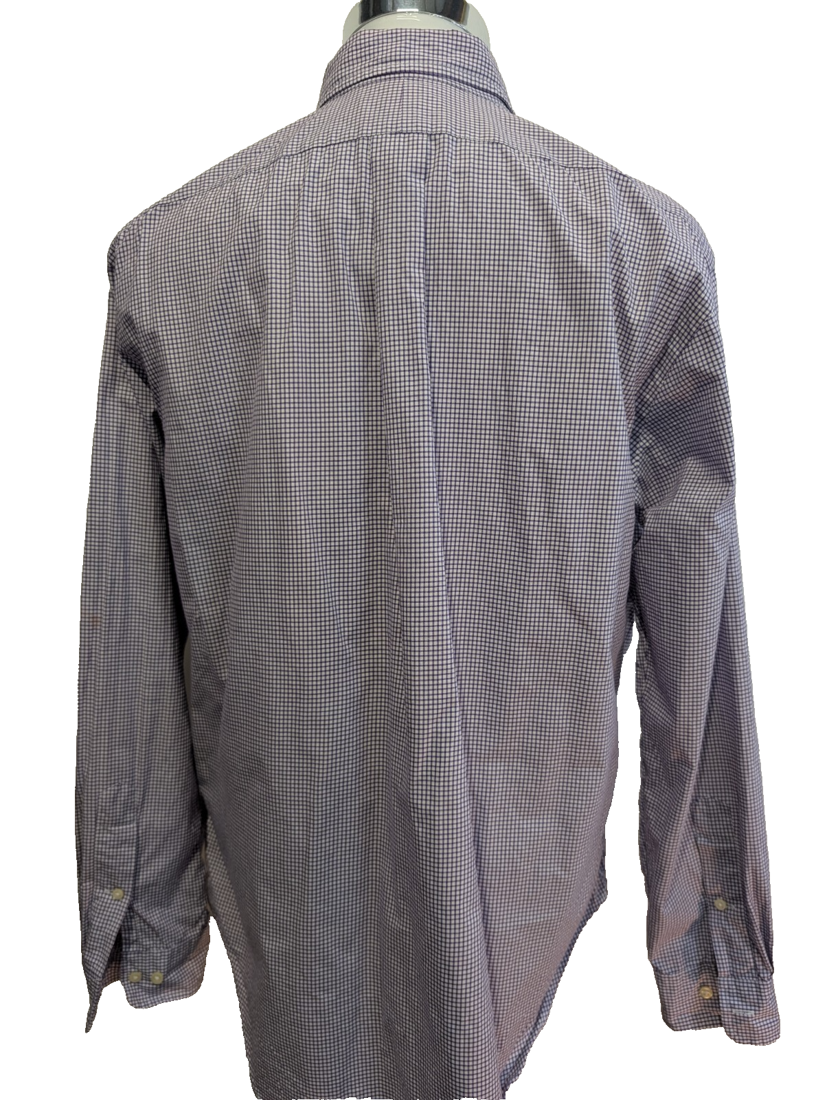 Chemise Polo Ralph Lauren Shirt L XL Classic Fit Vichy Violet Logo Vert Button D