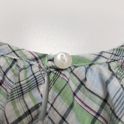 Robe d'été Femme Coton Carreaux Vert Bleu Bretelles Réglables M