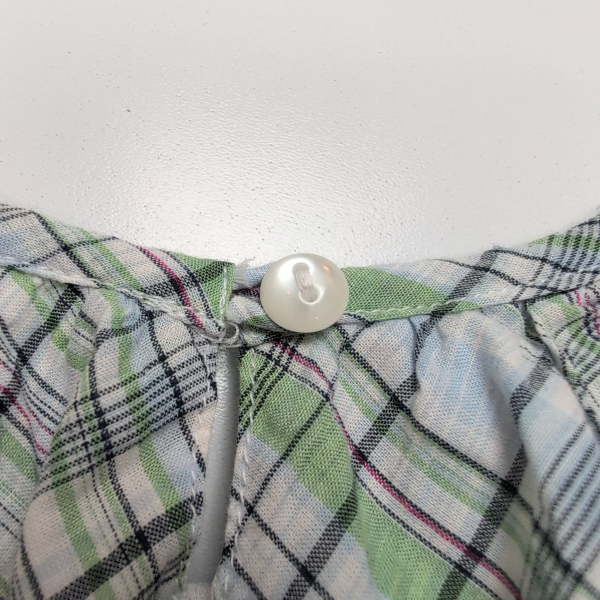 Robe d'été Femme Coton Carreaux Vert Bleu Bretelles Réglables M