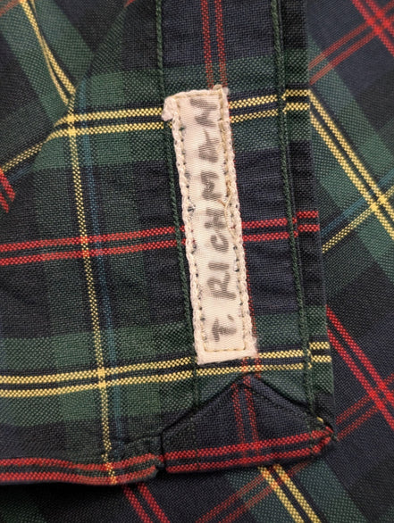 Chemise Polo Ralph Lauren Shirt XL Tartan Vert Rouge Écusson Polo Club Button
