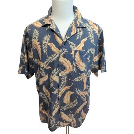 Chemise Hawaïenne Manches Courtes Edwards Gris Feuillage L