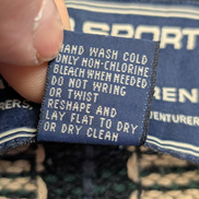 Pull Fait Main Vtg Polo Sport Ralph Lauren Col V Carreaux Bleu/Vert Lin Coton L