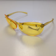 Lunettes de soleil Y2K Grand verre ovale Jaune transparent
