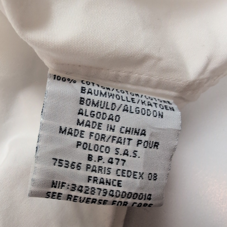 Chemise Polo Ralph Lauren Blake M blanc uni logo bleu marine coton