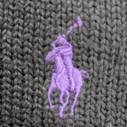 Pull Chaud Polo Ralph Lauren Bleu Marine Col Rond Taille L Logo Violet