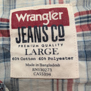 Chemise WRANGLER Western à Carreaux avec Poches Manches Longues - Taille L
