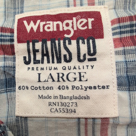 Chemise WRANGLER Western à Carreaux avec Poches Manches Longues - Taille L