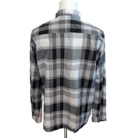 Chemise Ecko Unltd XL carreaux gris noir blanc poche manches longues