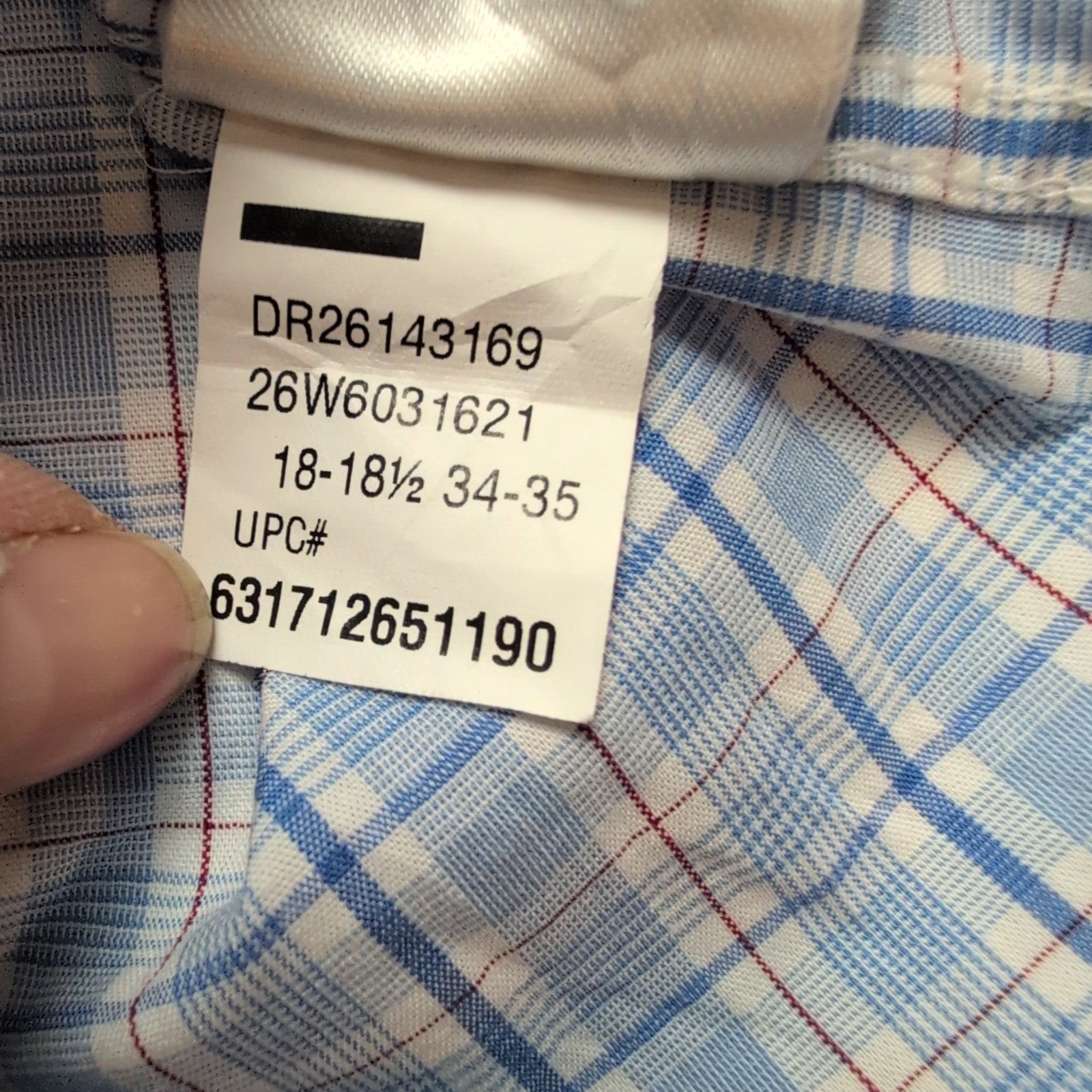 Chemise Arrow USA 1851 Regular Fit bleu rouge carreaux stretch 1 poche 2XL (3XL)