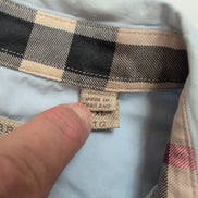 Chemise Burberry Brit Vintage Taille XL Bleu Clair Coton Logo Brodé