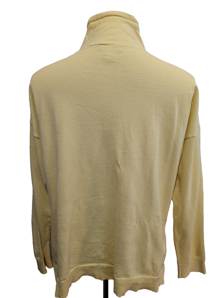 Pull Calvin Klein Jaune Col Roulé à Cordon & Poches - Taille L/XL