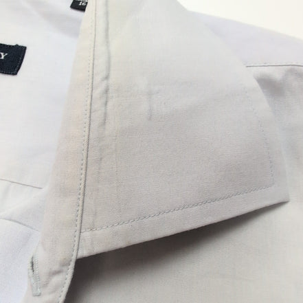Chemise BURBERRY L Bleu Clair Logo Brodé 2 Boutons Polyester Coton manches long
