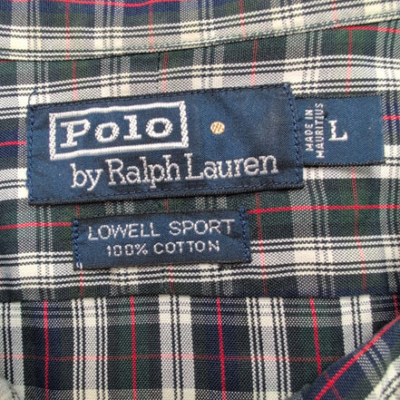 Chemise Polo Ralph Lauren Lowell L Kaki Carreaux Oxford Manches Longues Shirt
