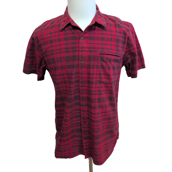 Chemise LEVI'S Homme M Rouge et Noire à Carreaux Manches Courtes Poche