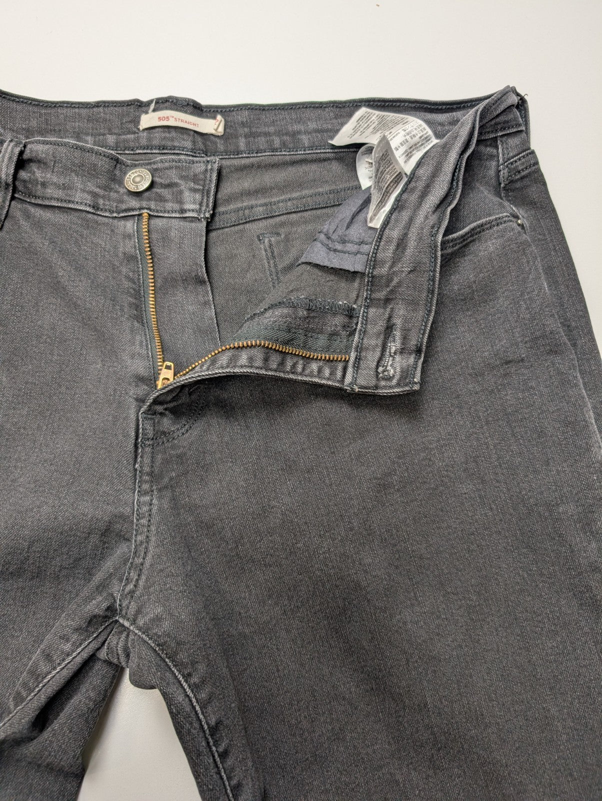 Jean Levi's 505 Femme Noir Straight Ultra Stretch W32 L34 T42 Vintage 🌟👖