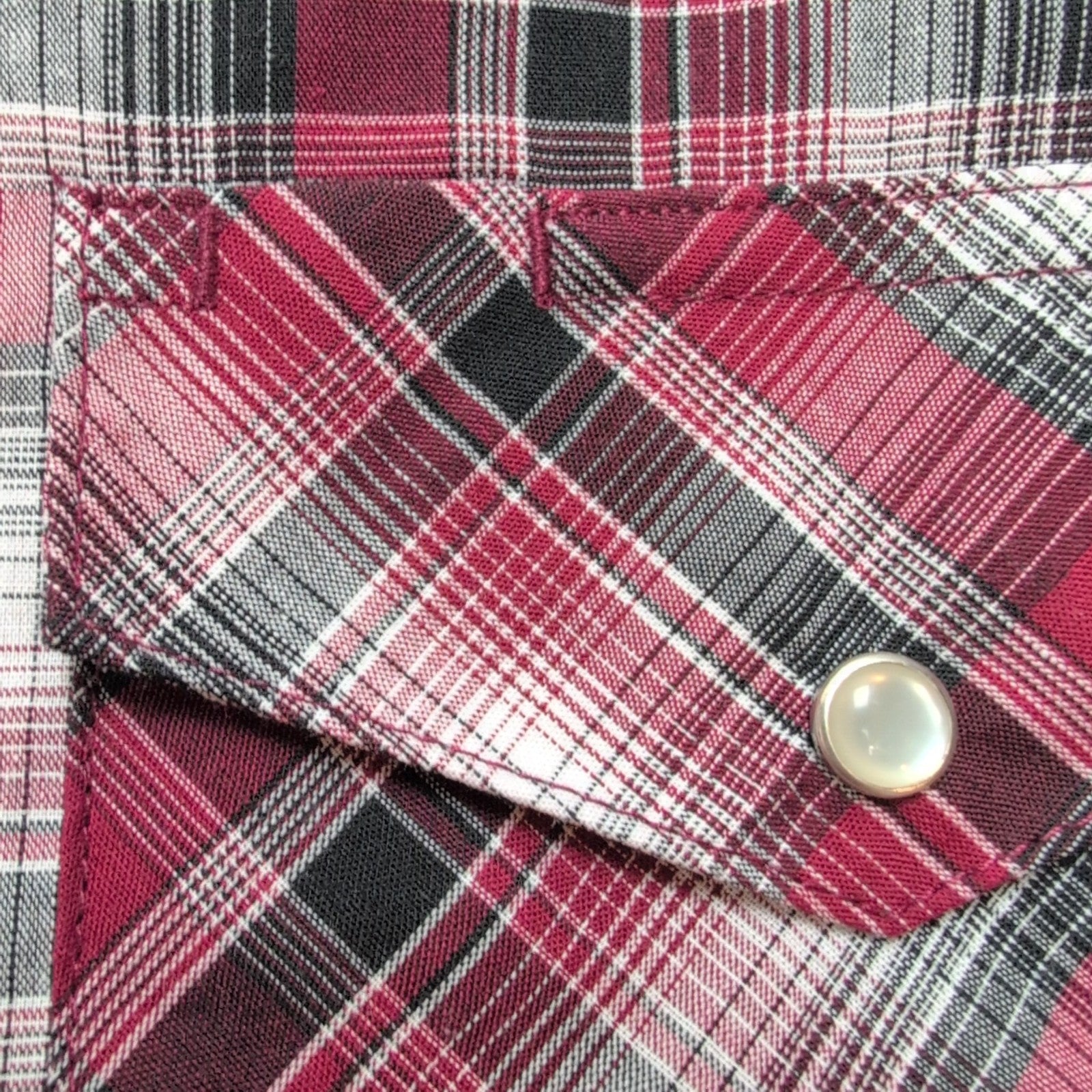 Chemise WRANGLER Western à Carreaux Rouges avec Poches Manches Longues T. M