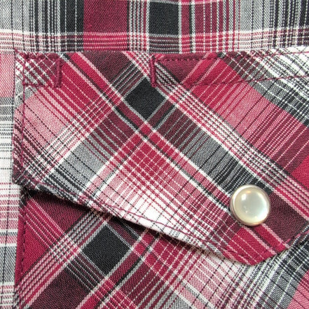 Chemise WRANGLER Western à Carreaux Rouges avec Poches Manches Longues T. M