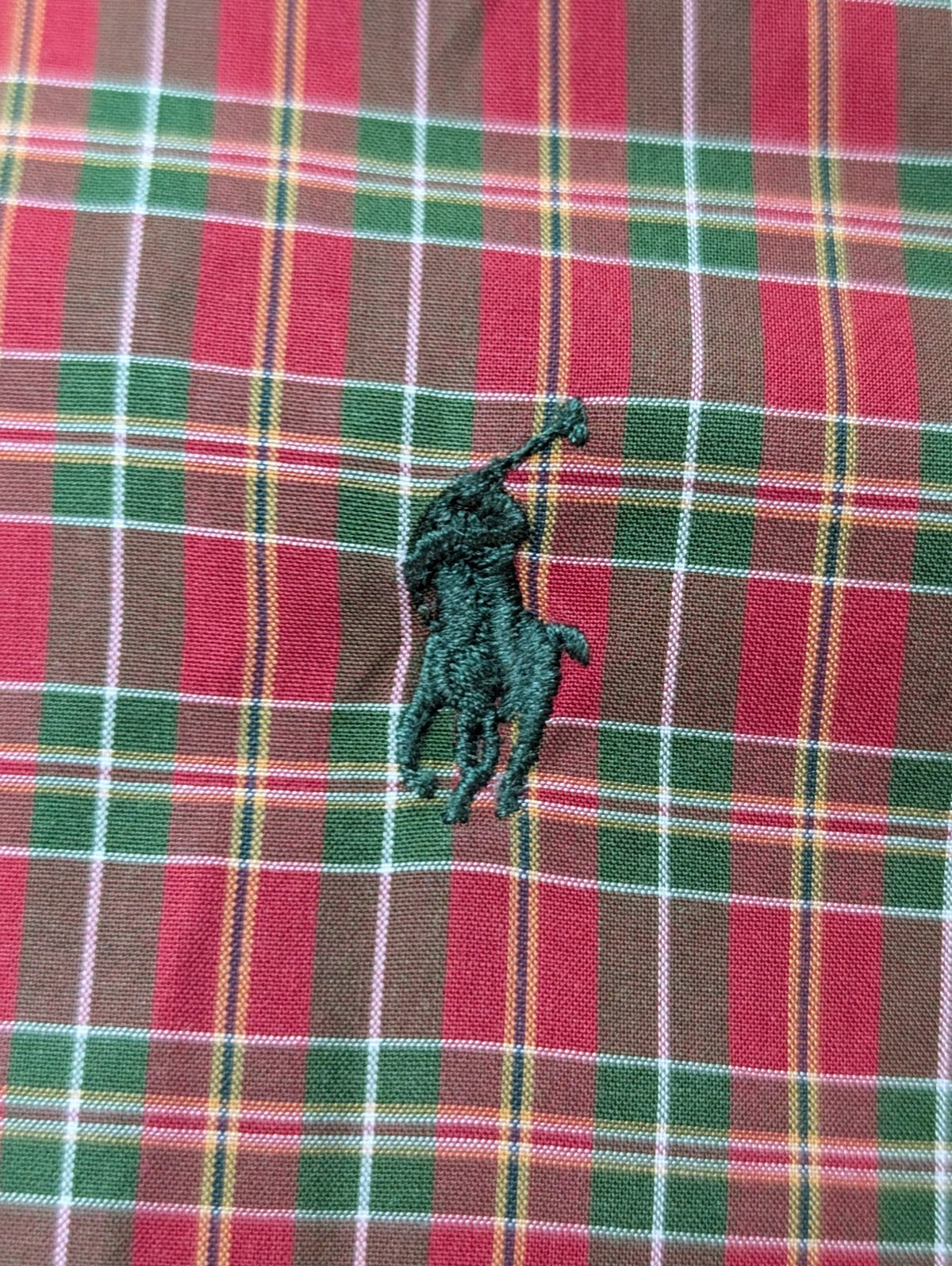 Ralph Lauren Chemise Homme M Rouge Vert Tartan Écossais Manches Longues Classic