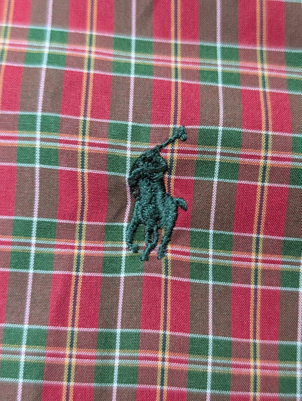 Ralph Lauren Chemise Homme M Rouge Vert Tartan Écossais Manches Longues Classic