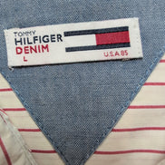 Chemise Tommy Hilfiger Denim blanc cassé rayures rouges manches courtes taille L