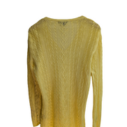 Pull femme LAUREN Ralph Lauren 100% lin jaune col V torsadé taille XL