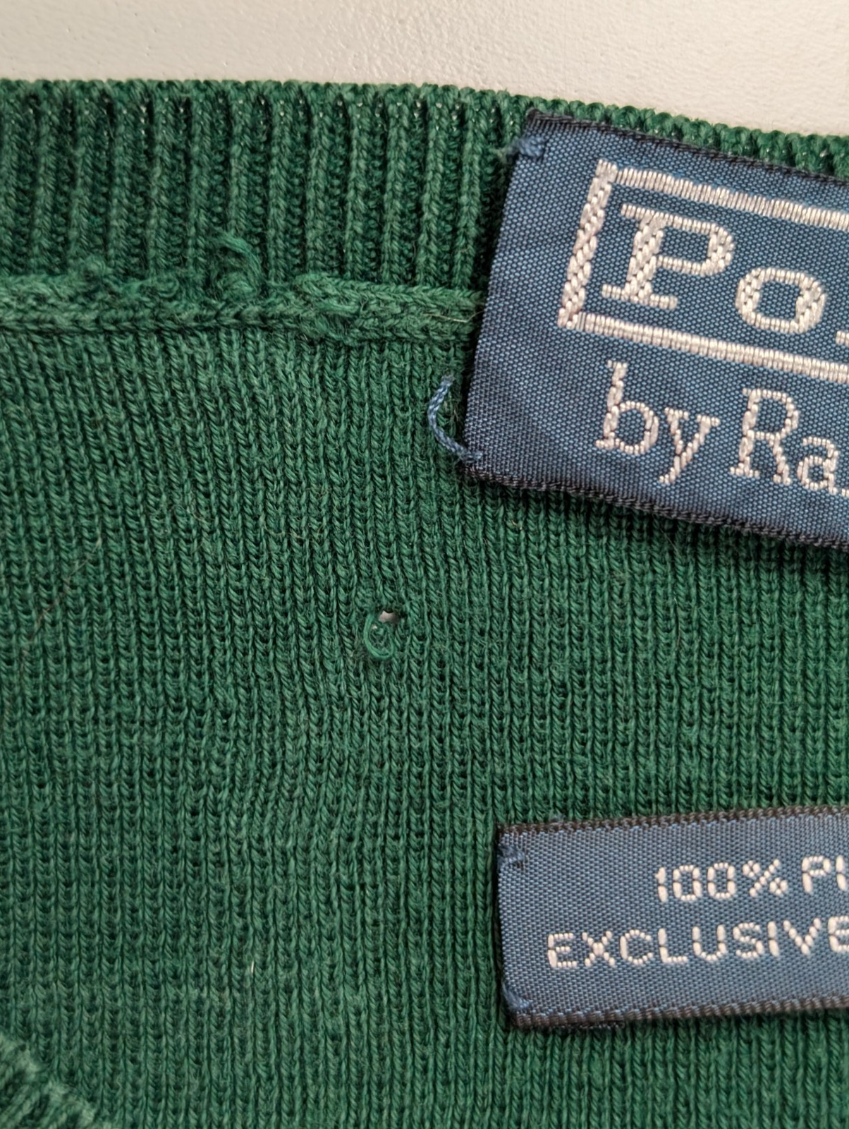 Pull Fin Polo Ralph Lauren Vert Col V Taille XL 100% Coton Pima | 542WSR