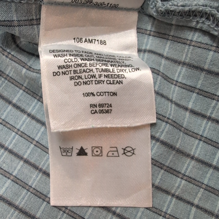 Chemise Columbia Vert Pâle Petits Carreaux Taille XL 100% Coton Manches courtes