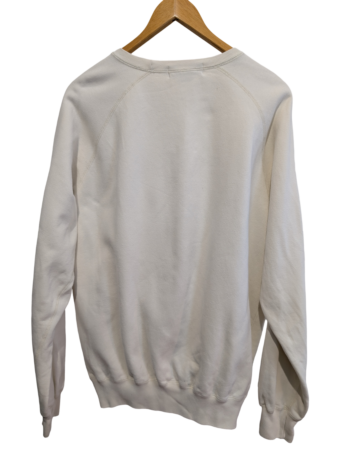 Pull Sweat Polo Ralph Lauren M blanc logo bleu brodé Made in Hong Kong