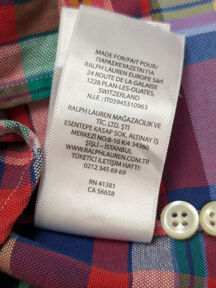 Chemise Ralph Lauren Shirt S Carreaux Multicolores Classic Fit Button Down QR