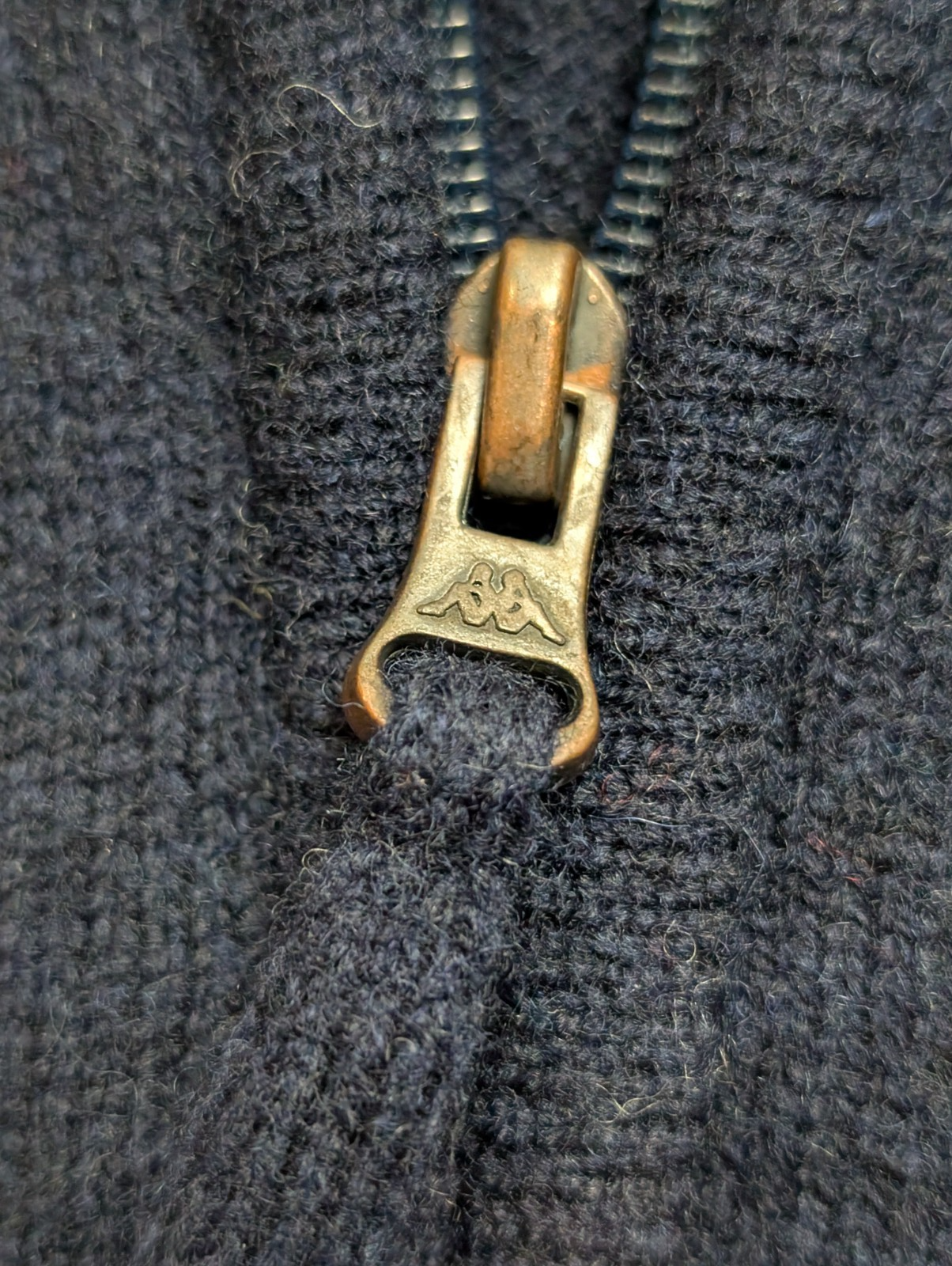 Gilet Zippé KAPPA Col Montant 100% Laine Bleu Marine Femme Taille M